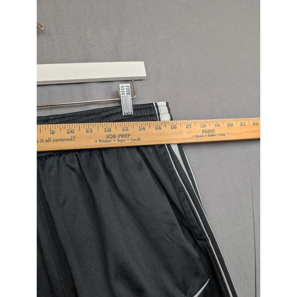 Nike Mens Track Pants Black White Side Stripe Elastic Waist Ankle‎ Zip LT
